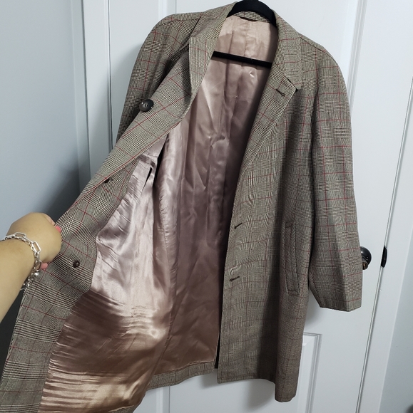 VINTAGE STYLED BY FINE ARTS Long Plaid Coat - Picture 9 of 12